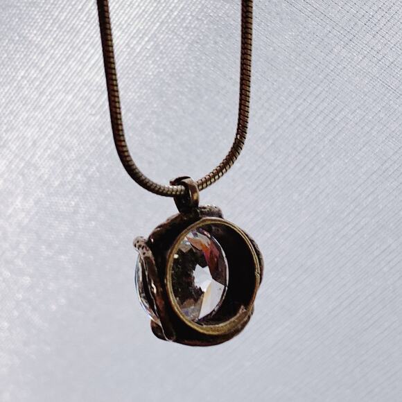 Silpada N1969 Sterling Silver Necklace CZ Pendant Modern Snake Chain Jewelry - Picture 11 of 16